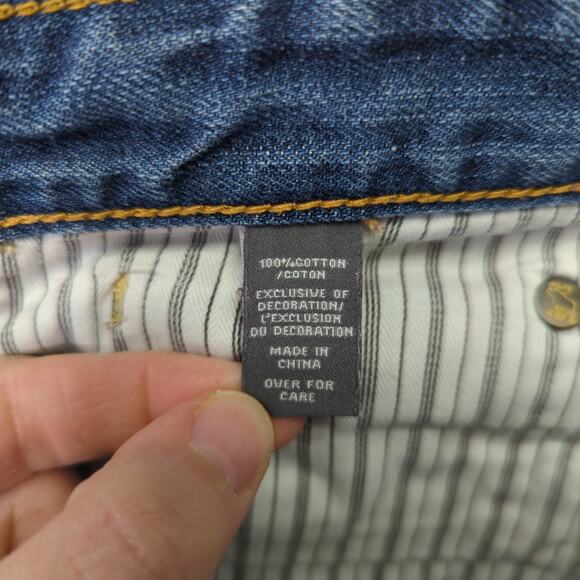 Abercrombie & Fitch Rolled Cuffed Denim Jean Shorts Women's 10 Rigid Button Fly - Picture 4 of 5